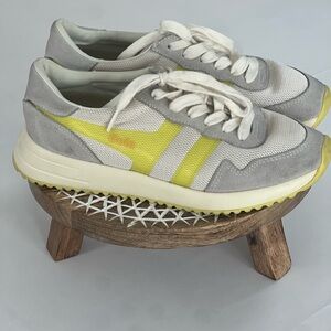 Gola Vancouver Mesh Sneakers Grey White Sun Yellow CLB018 Womens Size 6